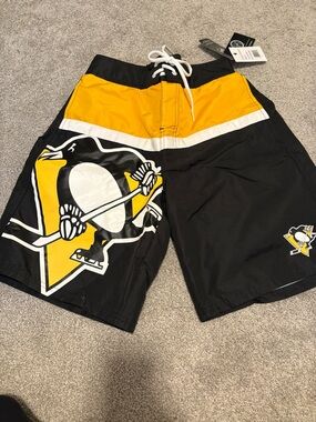 Men’s Black & Yellow Swim Trunks